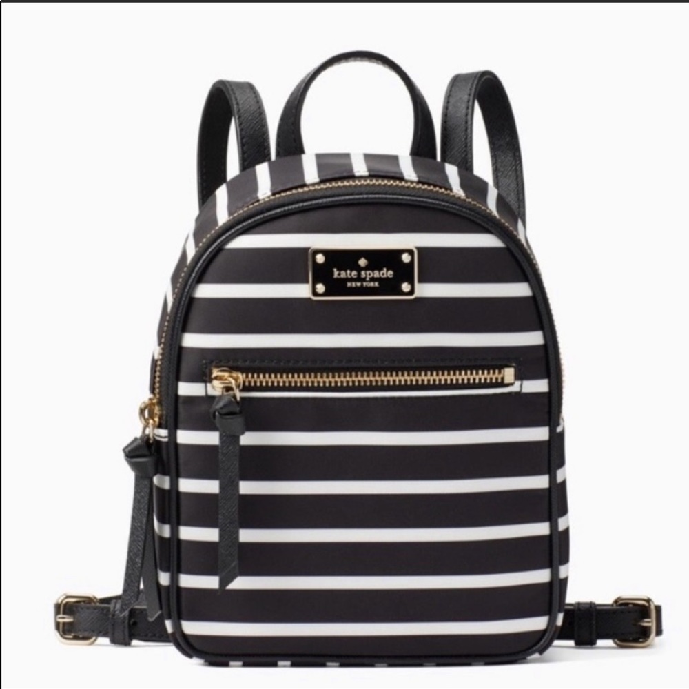 Kate Spade Backpack Mini Bradley French Sripe - Picture 2 of 8